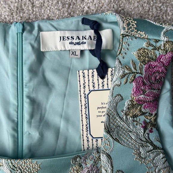 JessaKae Blue Floral Dress FREE SHIPPING - Picture 7 of 10